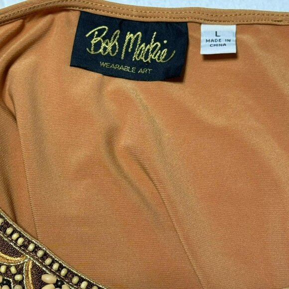 Bob Mackie Large Yellow Gold Wearable Art Dress With Beaded Neckline - Picture 5 of 12